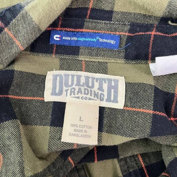 Duluth‎ Trading Co. Magnet Free Swingin' Flannel Relaxed Fit Shirt Mens Large - Picture 5 of 8